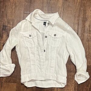 JONES NY White Linen Jacket - Small